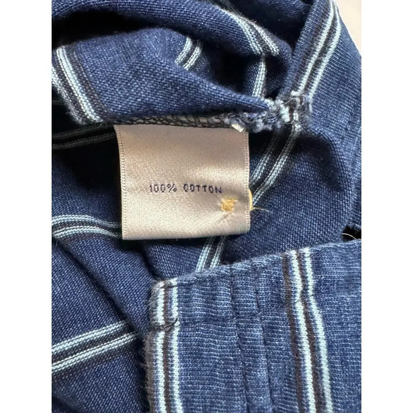 Peter Millar Blue & Denim Stripe Cotton Polo Size Medium - Picture 4 of 8